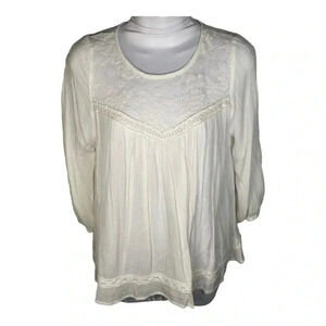 CHLOE K 3/4 Sleeve Lace Blouse